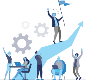 Icon of Group of 6 people celebrating improvement and business success